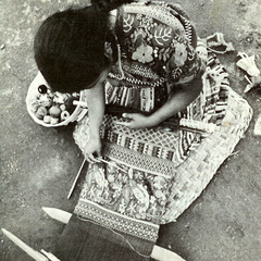 Guatemalan woman hand loom 1970s