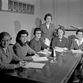 NASA human computers - Women at NASA 1959 from left - Lucille Coltrane - Jean Clark Keating - Katherine Collie Speegle - Doris 'Dot' Lee -- Ruth I. Whitman - Emily Stephens Mueller