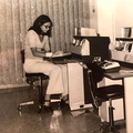 Rosa Casellas, cuando trabajaba como perforadora antes de entrar en Telesincro