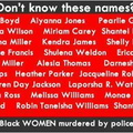 Black women murdered by police