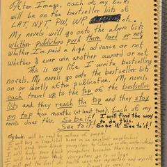 Octavia E. Butler, notes on writing, "I shall be a bestselling writer..."