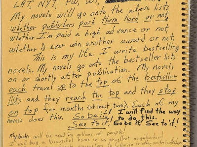 Octavia E. Butler, notes on writing, "I shall be a bestselling writer..."