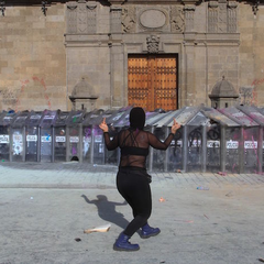 Protester outside the National Assembly, Mexico City, March 2021, Cuartoscuro